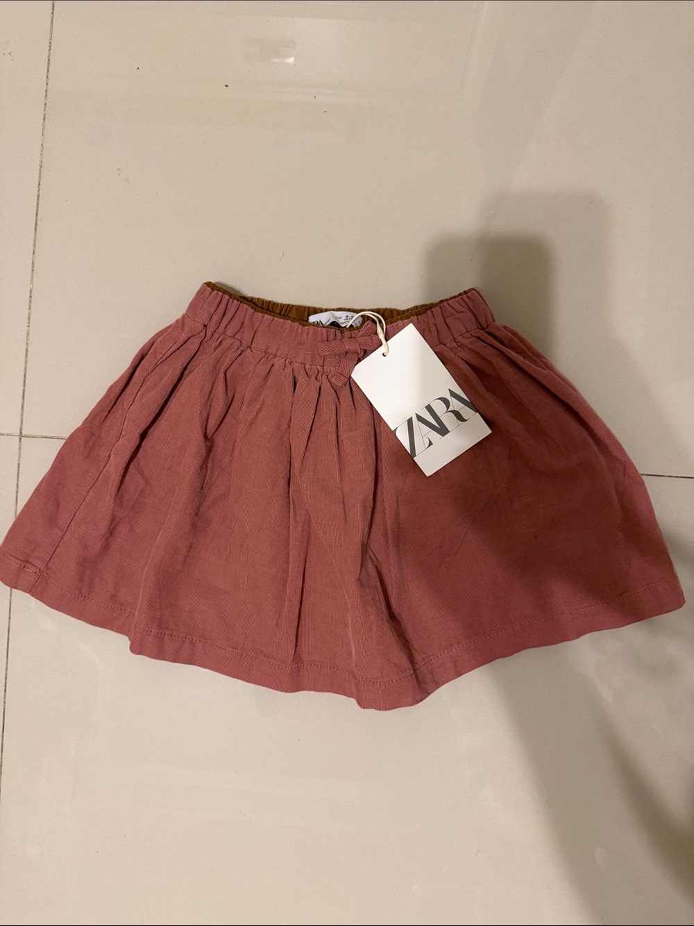 Zara Girls' Rose Mauve Gathered Skater Skirt